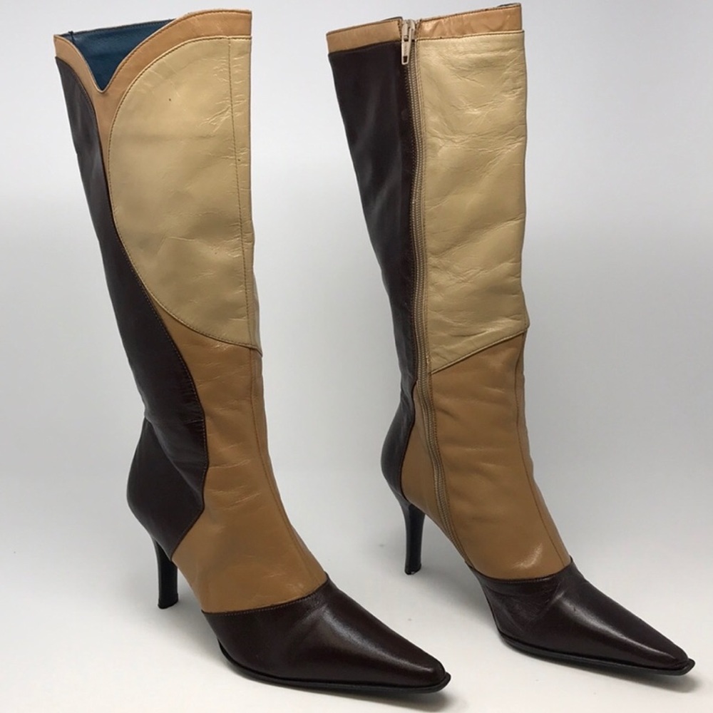 Vintage knee high heeled boots